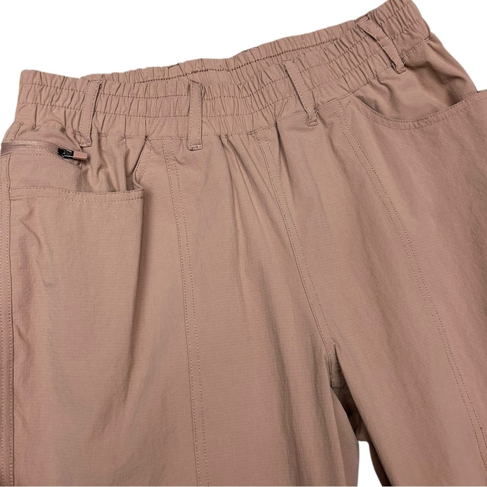 Mono B Cargo Pants Women Small Brown Utility Wide Leg Stretch Waist Athleisure - Picture 4 of 10